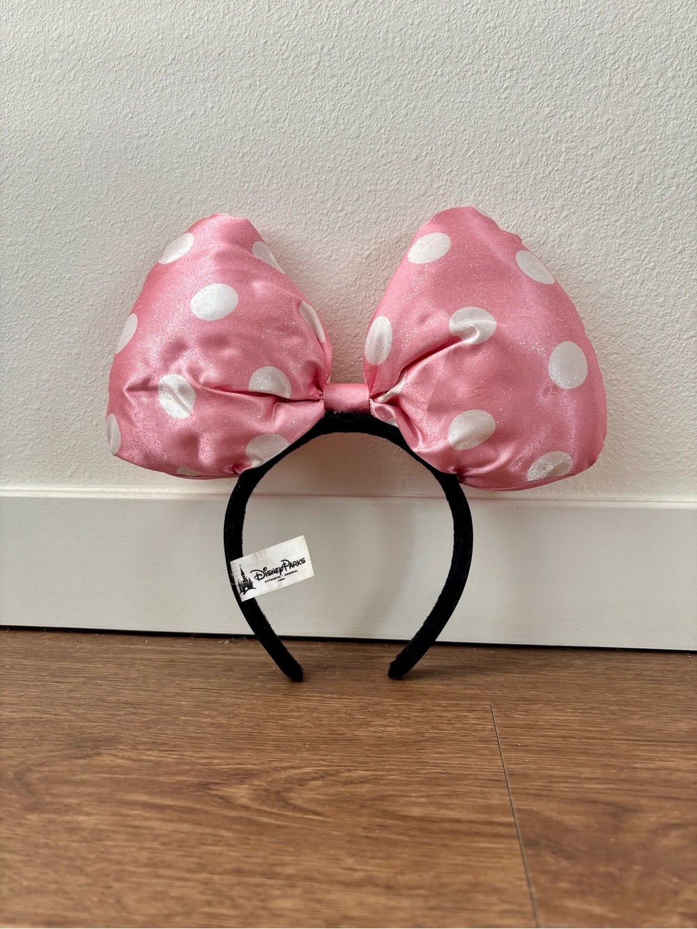 Disney Parks Pink Polka Dot Bow Headband